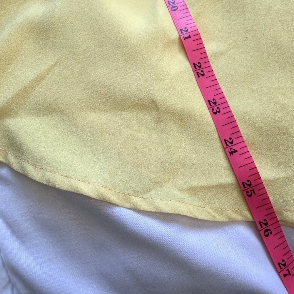 NWT Ann Taylor Women's Yellow Sunshine Mixed-Media Popover Blouse M - Picture 5 of 7